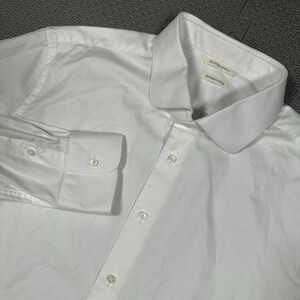 Suitsupply Albini Egyptian Dress Shirt Mens White Solid Slim Fit Formal Sz 46